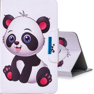 For 10 inch  Tablet PC Universal Colored Drawing Horizontal Flip PU Leather Case with Holder & Card Slots(Panda)
