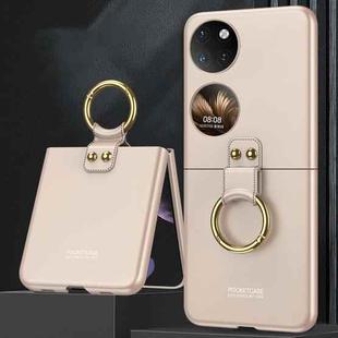 For Huawei P50 Pocket GKK Ultra-thin Full Coverage Phone Case with Ring(Gold)