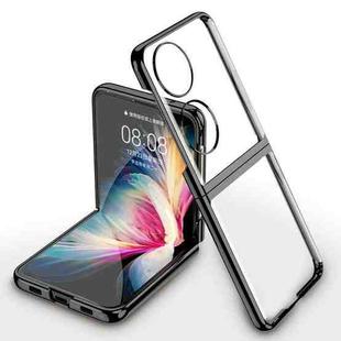 For Huawei P50 Pocket GKK Transparent TPU + Plating Phone Case(Black)