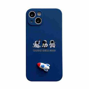 For iPhone 13 Aerospace Small Rocket TPU Phone Case(Blue)