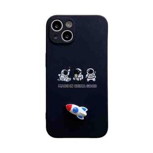 For iPhone 12 Pro Aerospace Small Rocket TPU Phone Case(Black)