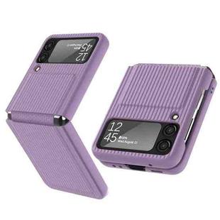 For Samsung Galaxy Z Flip3 5G GKK Ultra-thin Striped PC + TPU Phone Case(Purple)