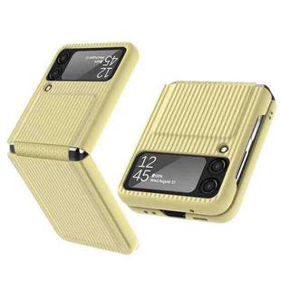 For Samsung Galaxy Z Flip3 5G GKK Ultra-thin Striped PC + TPU Phone Case(Yellow)