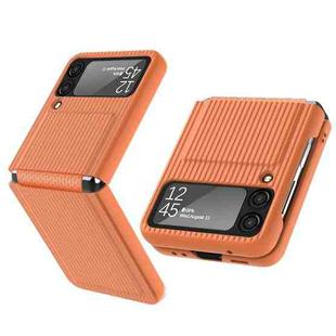 For Samsung Galaxy Z Flip3 5G GKK Ultra-thin Striped PC + TPU Phone Case(Orange)