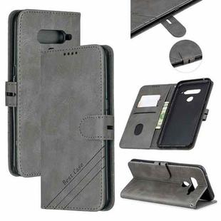 For LG V50 Stitching Style 2-Color Cow Texture Horizontal Flip PU Leather Case with Holder & Card Slot & Lanyard(Gray)