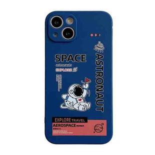 For iPhone 13 Aerospace Pattern TPU Phone Case(Space Messenger Blue)