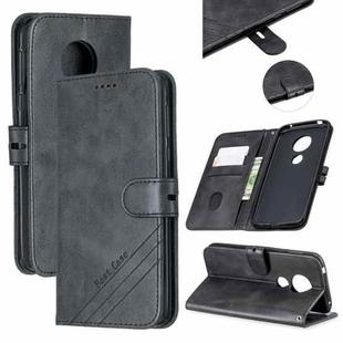 For Moto G6 Play E5 Stitching Style 2-Color Cow Texture Horizontal Flip PU Leather Case with Holder & Card Slot & Lanyard(Black)