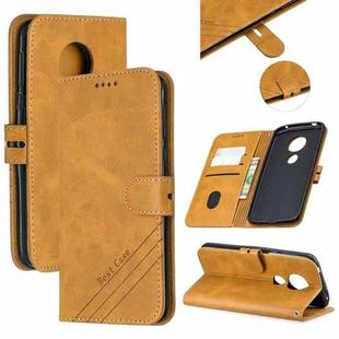 For Moto G6 Play E5 Stitching Style 2-Color Cow Texture Horizontal Flip PU Leather Case with Holder & Card Slot & Lanyard(Yellow)
