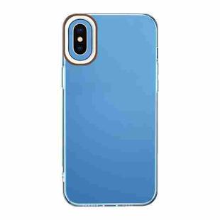 For iPhone XS Max Transparent Silicone Case(Brown and White)