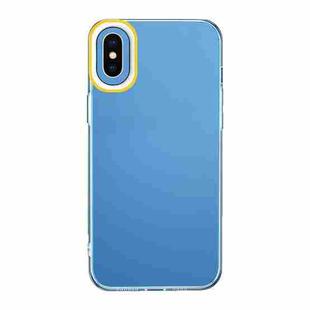 For iPhone XS Max Transparent Silicone Case(Yellow and White)