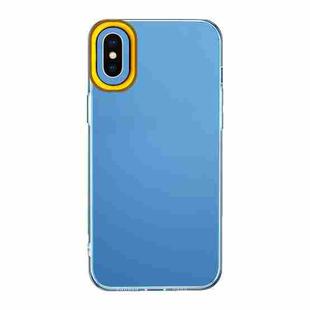 For iPhone X / XS Transparent Silicone Case(Brown and Yellow)