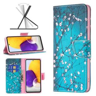 For Samsung Galaxy A73 5G Colored Drawing Pattern Leather Phone Case(Plum Blossom)