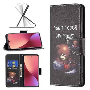 For Xiaomi 12 Colored Drawing Pattern Leather Phone Case(Bear)