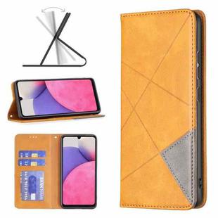 For Samsung Galaxy A33 5G Prismatic Invisible Magnetic Leather Phone Case(Yellow)