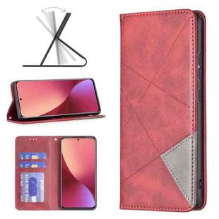 For Xiaomi 12 Prismatic Invisible Magnetic Leather Phone Case(Red)