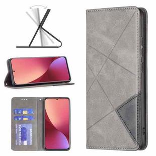 For Xiaomi 12 Prismatic Invisible Magnetic Leather Phone Case(Grey)