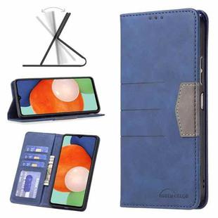 For Samsung Galaxy A13 4G Magnetic Splicing Leather Phone Case(Blue)