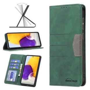 For Samsung Galaxy A73 5G Magnetic Splicing Leather Phone Case(Green)