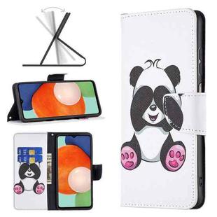 For Samsung Galaxy A13 4G Colored Drawing Leather Phone Case(Panda)