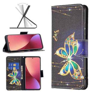 For Xiaomi 12 Colored Drawing Leather Phone Case(Big Butterfly)