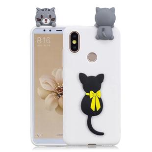 For Xiaomi Mi 6X / A2 3D Cartoon Pattern Shockproof TPU Protective Case(Little Black Cat)