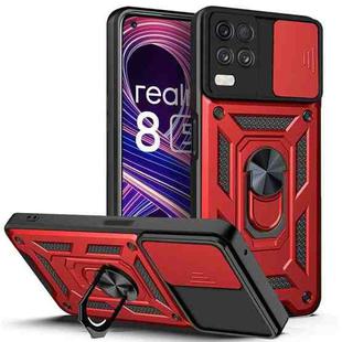 For OPPO Realme 8 5G Sliding Camera Design TPU + PC Phone Case(Red)