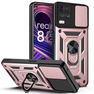 For OPPO Realme 8 5G Sliding Camera Design TPU + PC Phone Case(Rose Gold)