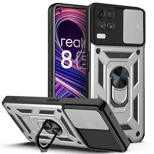 For OPPO Realme 8 5G Sliding Camera Design TPU + PC Phone Case(Silver)
