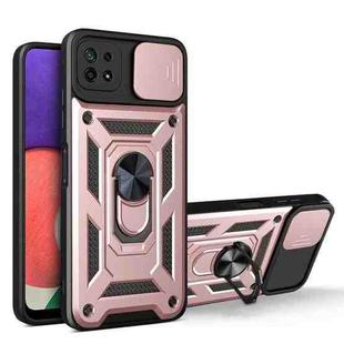 For Samsung Galaxy A22 5G Sliding Camera Design TPU + PC Phone Case(Rose Gold)