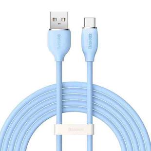 Baseus CAGD010103 Jelly Series 100W USB to USB-C / Type-C Liquid Silicone Fast Charging Data Cable, Cable Length:2m(Blue)