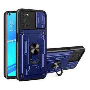 For OPPO A52 / A92 Sliding Camshield Card Phone Case(Sapphire Blue)