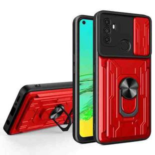 For OPPO A53 2020 / A32 Sliding Camshield Card Phone Case(Red)
