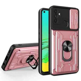 For OPPO A53 2020 / A32 Sliding Camshield Card Phone Case(Rose Gold)