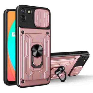 For OPPO Realme C11 Sliding Camshield Card Phone Case(Rose Gold)