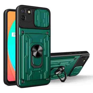 For OPPO Realme C11 Sliding Camshield Card Phone Case(Dark Green)