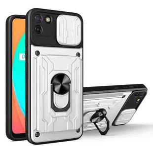 For OPPO Realme C11 Sliding Camshield Card Phone Case(Pearl White)