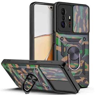 For Xiaomi Mi 11T / 11T Pro Sliding Camera Cover Design Camouflage Series Phone Case(Green)