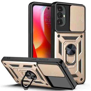 For Motorola Moto G Power 2022 Sliding Camera Cover Design TPU + PC Phone Case(Gold)