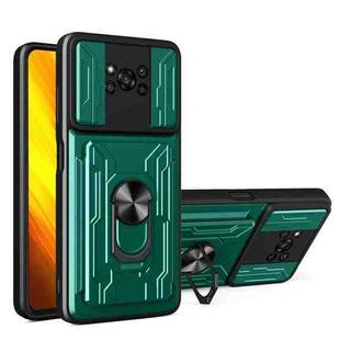 For Xiaomi Poco X3 Sliding Camshield Card Phone Case(Green)