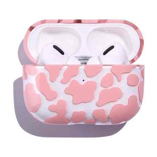 Transparent Cow Series Earphone PC Protective Case For AirPods Pro(Pink)