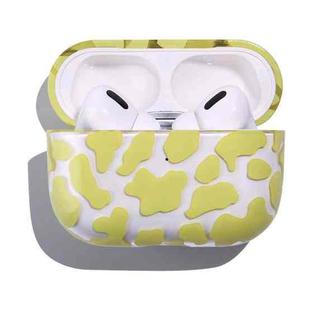 Transparent Cow Series Earphone PC Protective Case For AirPods Pro(Yellow)