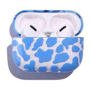 Transparent Cow Series Earphone PC Protective Case For AirPods Pro(Blue)