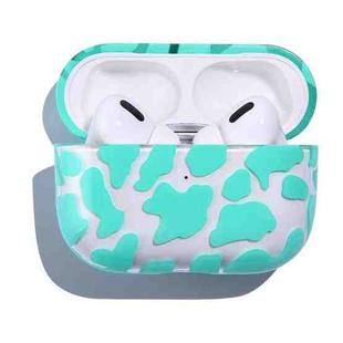 Transparent Cow Series Earphone PC Protective Case For AirPods Pro(Green)