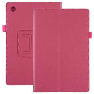 For Samsung Galaxy Tab A8 10.5 2021 Litchi Texture Solid Color Leather Tablet Case(Rose Red)