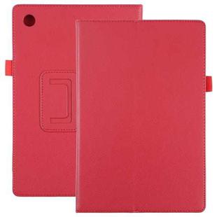 For Samsung Galaxy Tab A8 10.5 2021 Litchi Texture Solid Color Leather Tablet Case(Red)