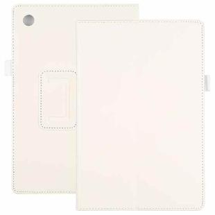 For Samsung Galaxy Tab A8 10.5 2021 Litchi Texture Solid Color Leather Tablet Case(White)