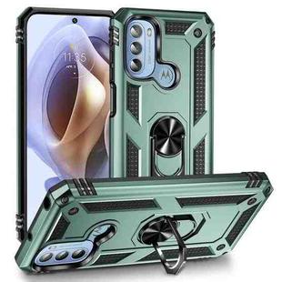 For Motorola Moto G31 / G41 Shockproof TPU + PC Phone Case with Holder(Dark Green)