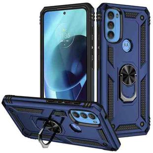 For Motorola Moto G71 5G Shockproof TPU + PC Phone Case with Holder(Blue)