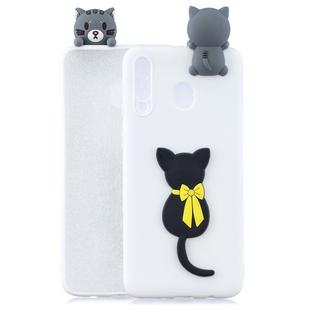 For Galaxy A30 3D Cartoon Pattern Shockproof TPU Protective Case(Little Black Cat)