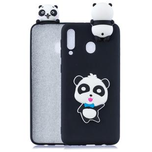 For Galaxy A30 3D Cartoon Pattern Shockproof TPU Protective Case(Blue Bow Panda)